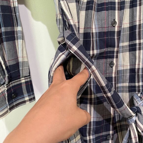 ATM Plaid Shirt Dress S - Picture 5 of 8